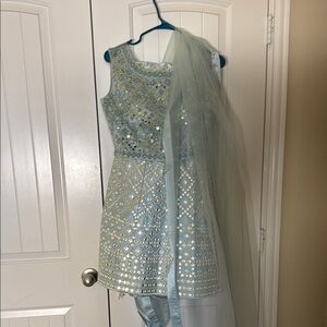 Elegant Lehenga Dress with Gold Accents